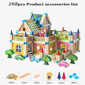 128/268 pcs DIY Wooden Construction Building Model - Pink & Blue Baby Shop - Review