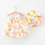 Strawberry Print Baby Girl Summer Set Dress + Hat - Pink & Blue Baby Shop - Review