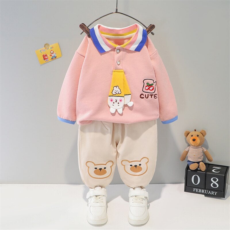 2 Pcs Cartoon Clothing Set for Toddlers and Kids - Pink & Blue Baby Shop - Review