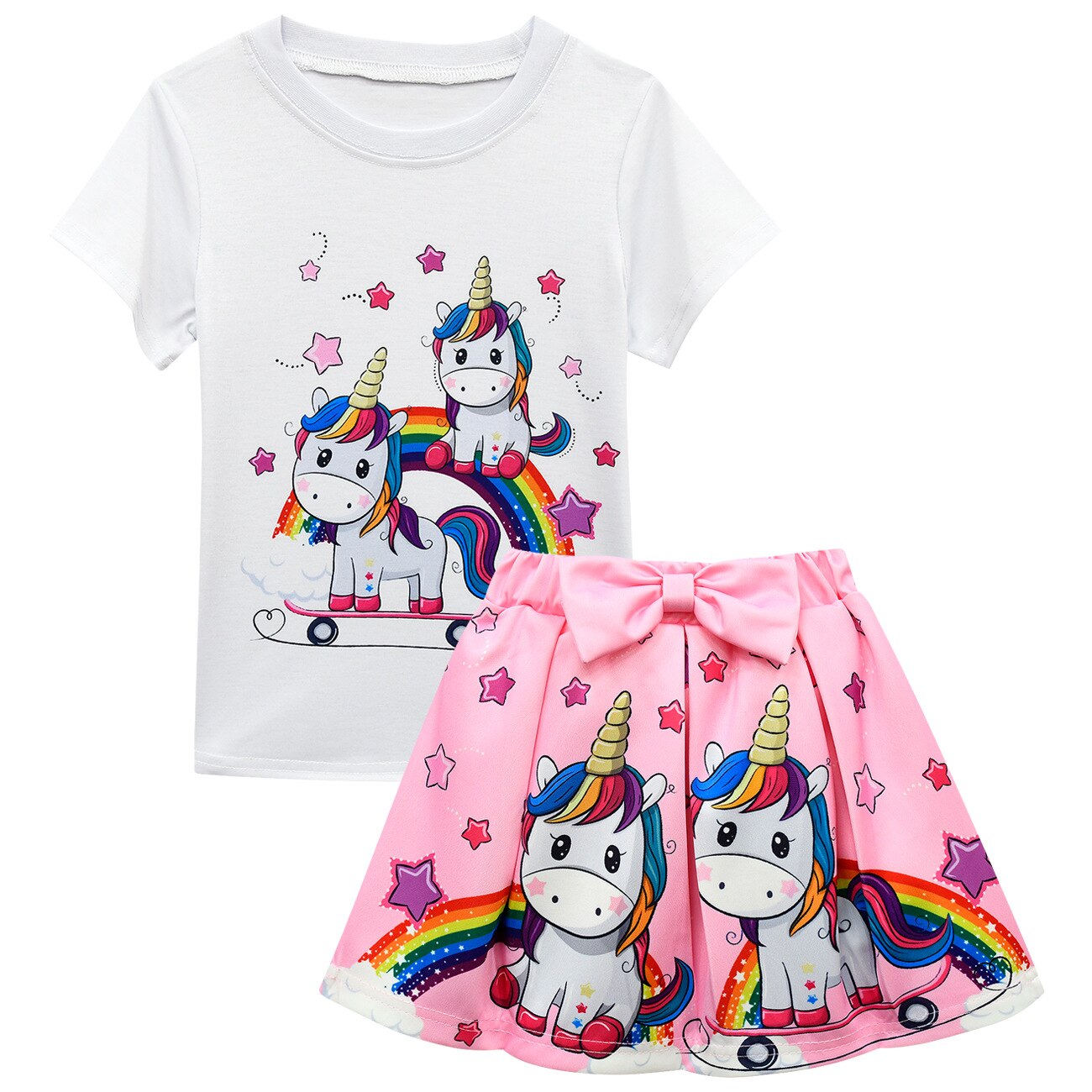 2 Pcs Spring/Summer Party Unicorn Clothing Set - Pink & Blue Baby Shop - Review