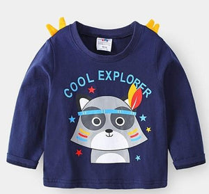 Children Long Sleeve Cute Cartoon Animals T-Shirt Collection - Pink & Blue Baby Shop - Review