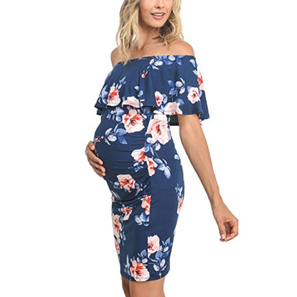 2021-2022 Fashion Maternity Dress S / Navy Blue 2021-2022 Fashion Maternity Dress S / Navy Blue