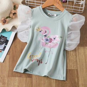 Summer Flamingo T-shirt for Girls - Pink & Blue Baby Shop - Review