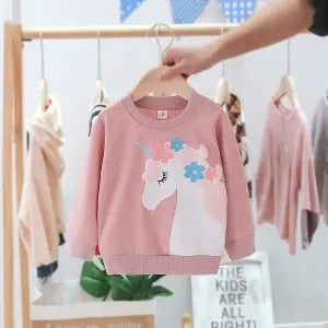 Spring / Autumn Long Sleeves Unicorn Tee for Kids - Pink & Blue Baby Shop - Review