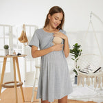 New Trendy Short Sleeves Nursing Dress - Pink & Blue Baby Shop - Review