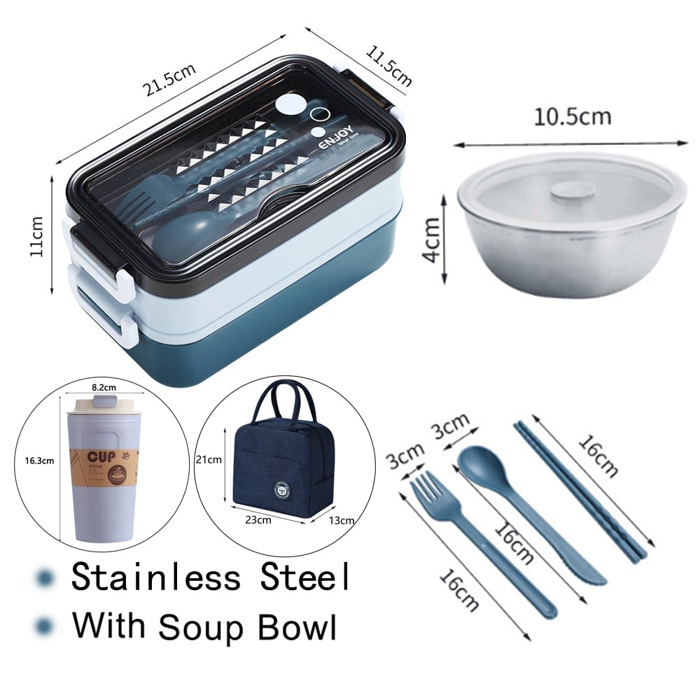 Lunch Box for Kids & Adults - Stainless Steel / ABS - Pink & Blue Baby Shop - Review