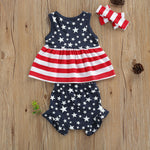 3 Pcs Baby Girl Set - 4th of July Design - Pink & Blue Baby Shop - Review