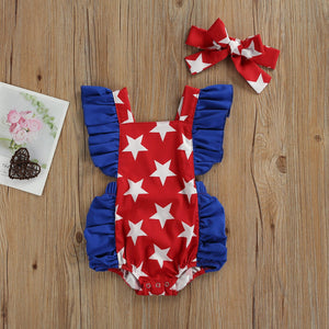 Baby Girl Romper - 4th of July Design - Pink & Blue Baby Shop - Review