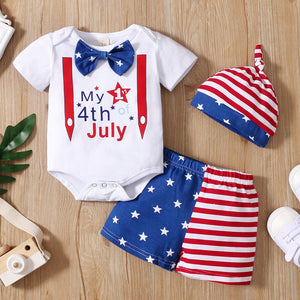 Baby Boys 3 Pcs Stars & Stripes Set - 4th of July Design - Pink & Blue Baby Shop - Review
