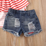 Baby Girl Top Stars & Stripes + Denim Shorts - Pink & Blue Baby Shop - Review