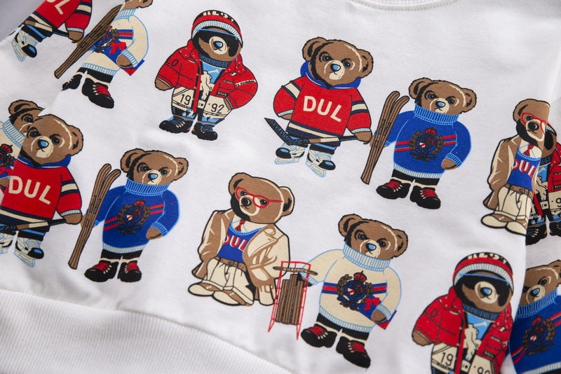 Unisex Teddy Bear Cartoon Long Sleeves Sweater - Pink & Blue Baby Shop - Review
