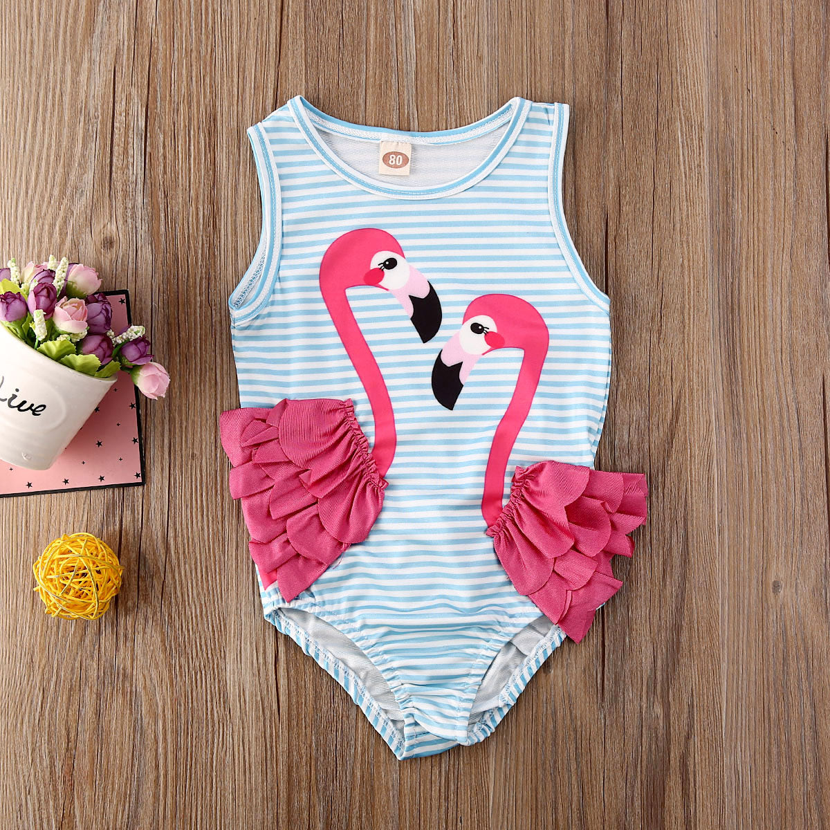 Baby/Toddler Girl Flamingo One-Piece Swimwear - Pink & Blue Baby Shop - Review
