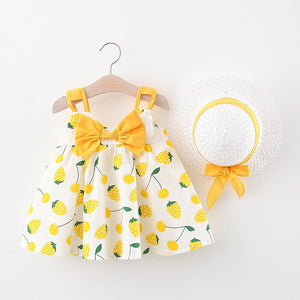 baby girl summer dresses Baby Girl Summer Dress with Strawbery Print 4T / Red