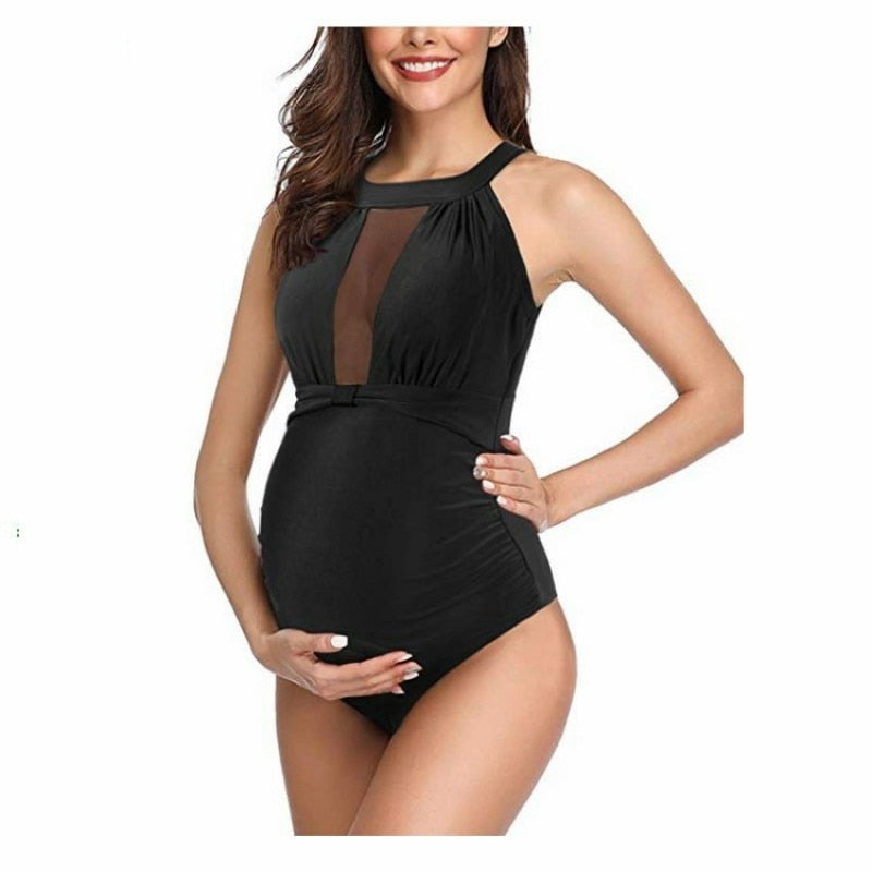 Black One-Piece Maternity Swimsuit