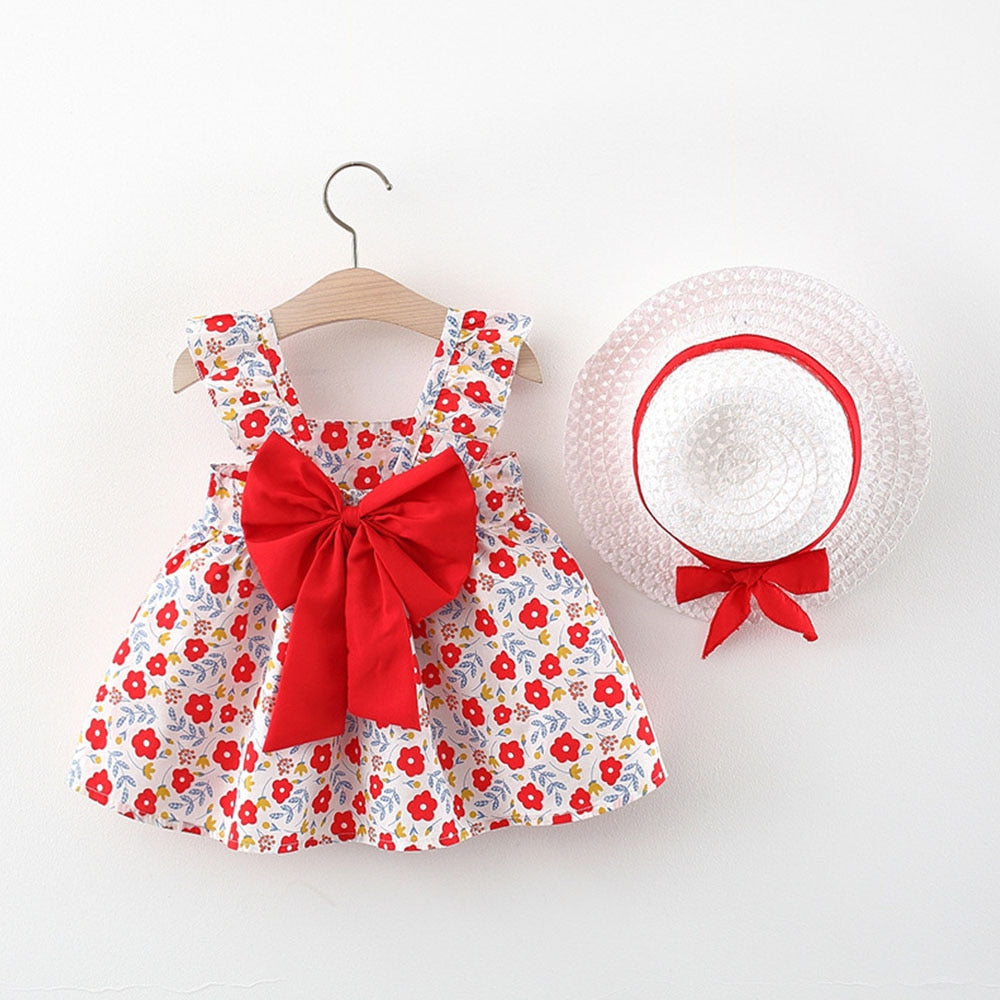 Sales Stowers Baby|cotton Floral Mini Dress For Baby Girls - Sleeveless  A-line Summer Frock