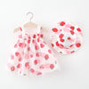Strawberry Print Baby Girl Summer Set Dress + Hat - Pink & Blue Baby Shop - Review