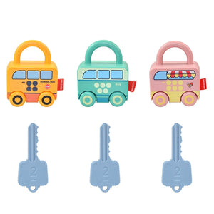 3Pcs/Set Learning Locks With Keys Car Games For Kids Children Montessori  Educational Toys Numbers Matching Math Toys Teach Tool