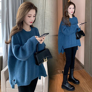 Autumn Winter Korean Fashion Knitted Maternity Sweaters - Pink & Blue Baby Shop - Review