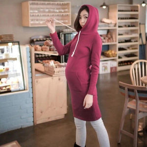 Autumn/Winter Mid-Length Casual Hoodie For Pregnant Women - Pink & Blue Baby Shop - Review