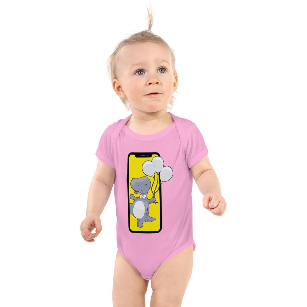 Baby Bodysuit Funny Dinosaur in the Mobile Phone - Pink & Blue Baby Shop - Review