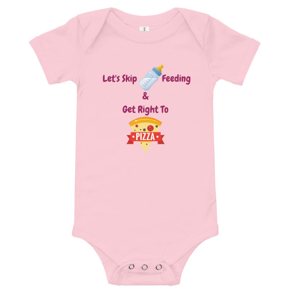 Baby Bodysuit - Let's Eat Pizza No Milk - Pink & Blue Baby Shop - Review
