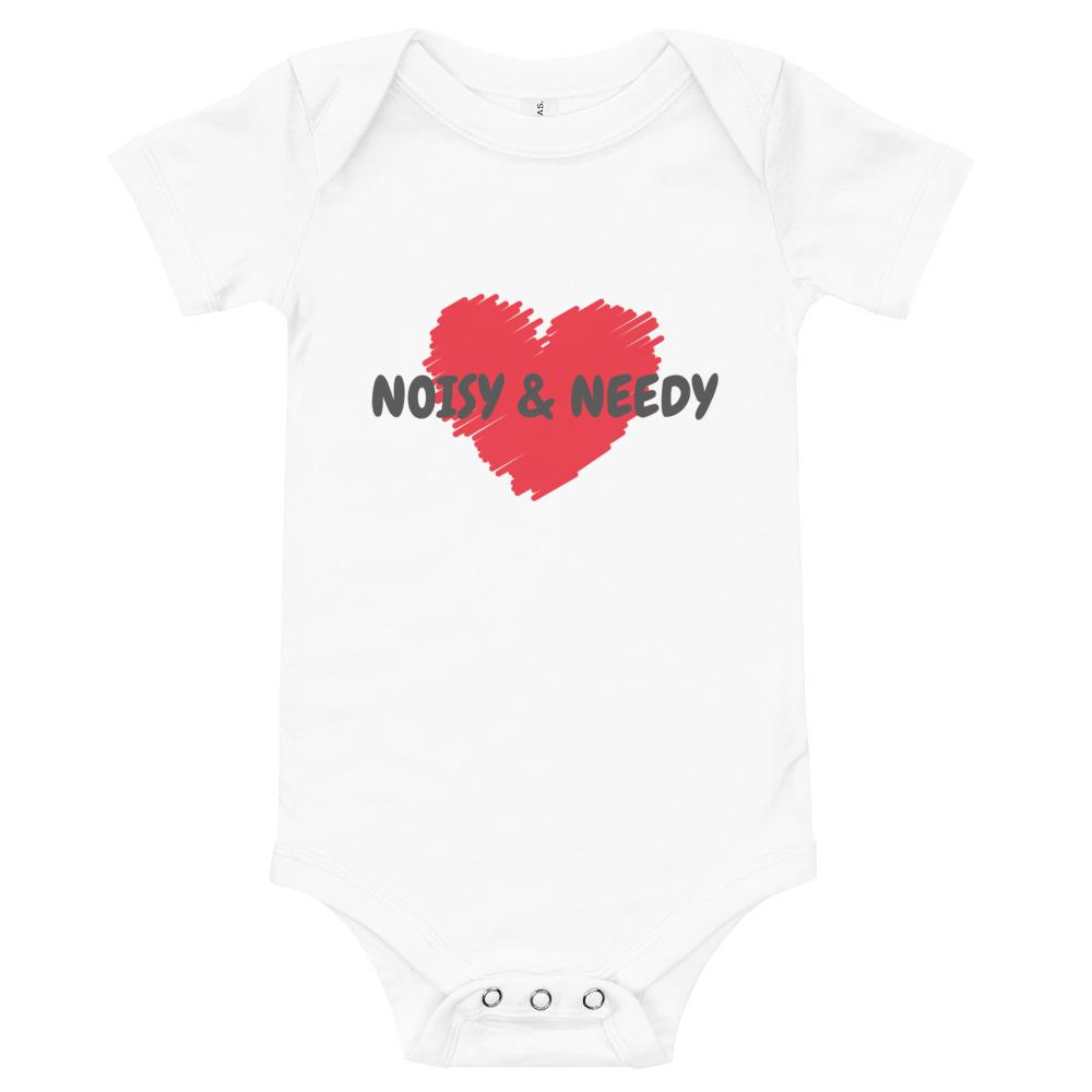 Baby Bodysuit Noisy & Needy w Heart - Pink & Blue Baby Shop - Review