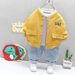 New Fashion 3 Pcs Coat + T-Shirt + Pants Set for Kids - Pink & Blue Baby Shop - Review