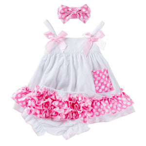 Baby Girl Party Dress + Bloomers + Headband - Pink & Blue Baby Shop - Review