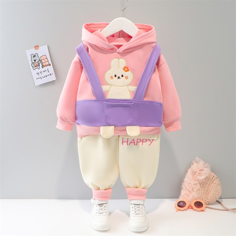 Spring & Autumn 2 Pcs Bunny T-Shirt + Pants Set for Kids - Pink & Blue Baby Shop - Review