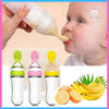 Baby Silicone Squeeze Feeding Bottle with Spoon - Pink & Blue Baby Shop - Review