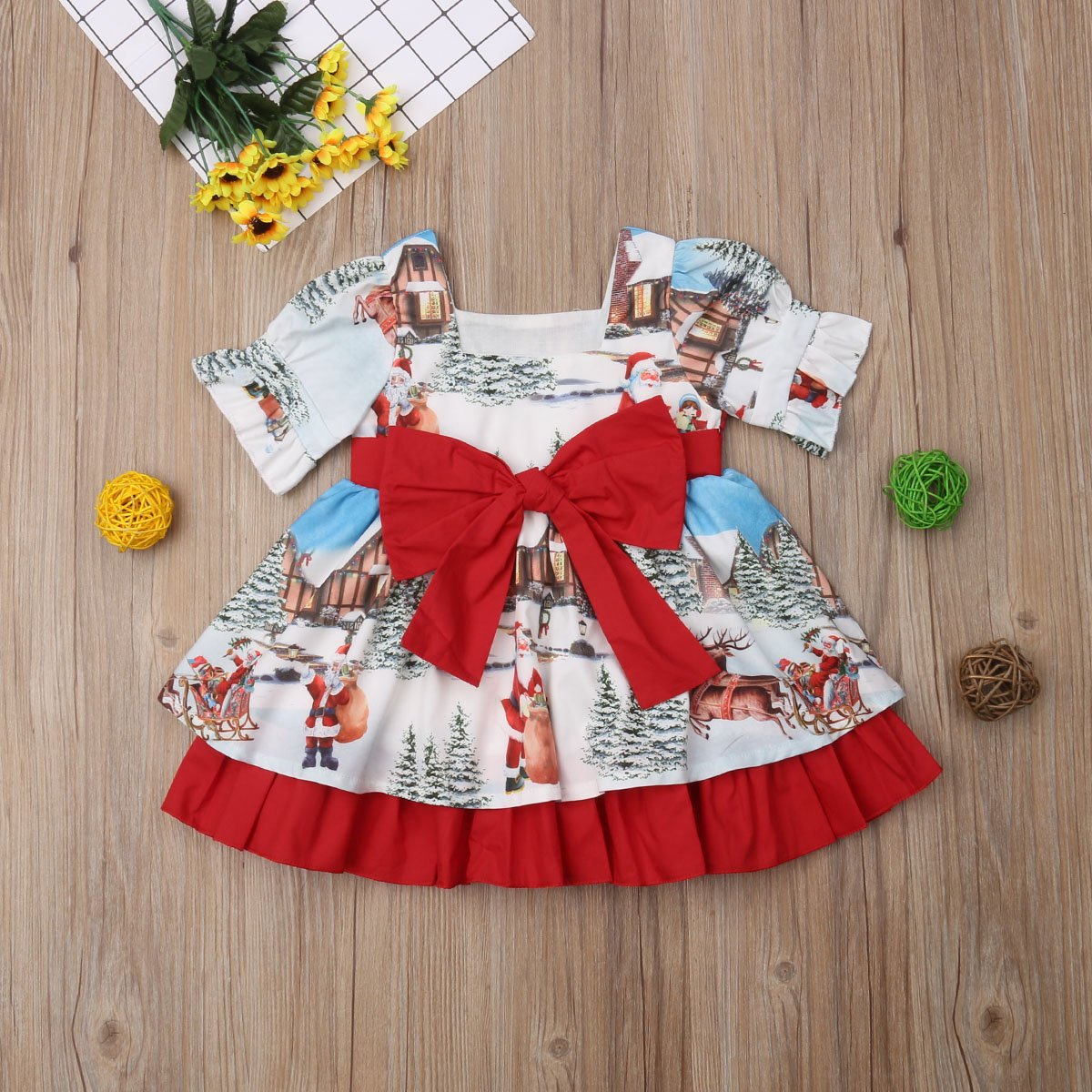 Edgehill Collection Baby Girls Newborn-24 Months Peter Pan Collar Long  Sleeve Smocked Christmas Tree Dress | Dillard's