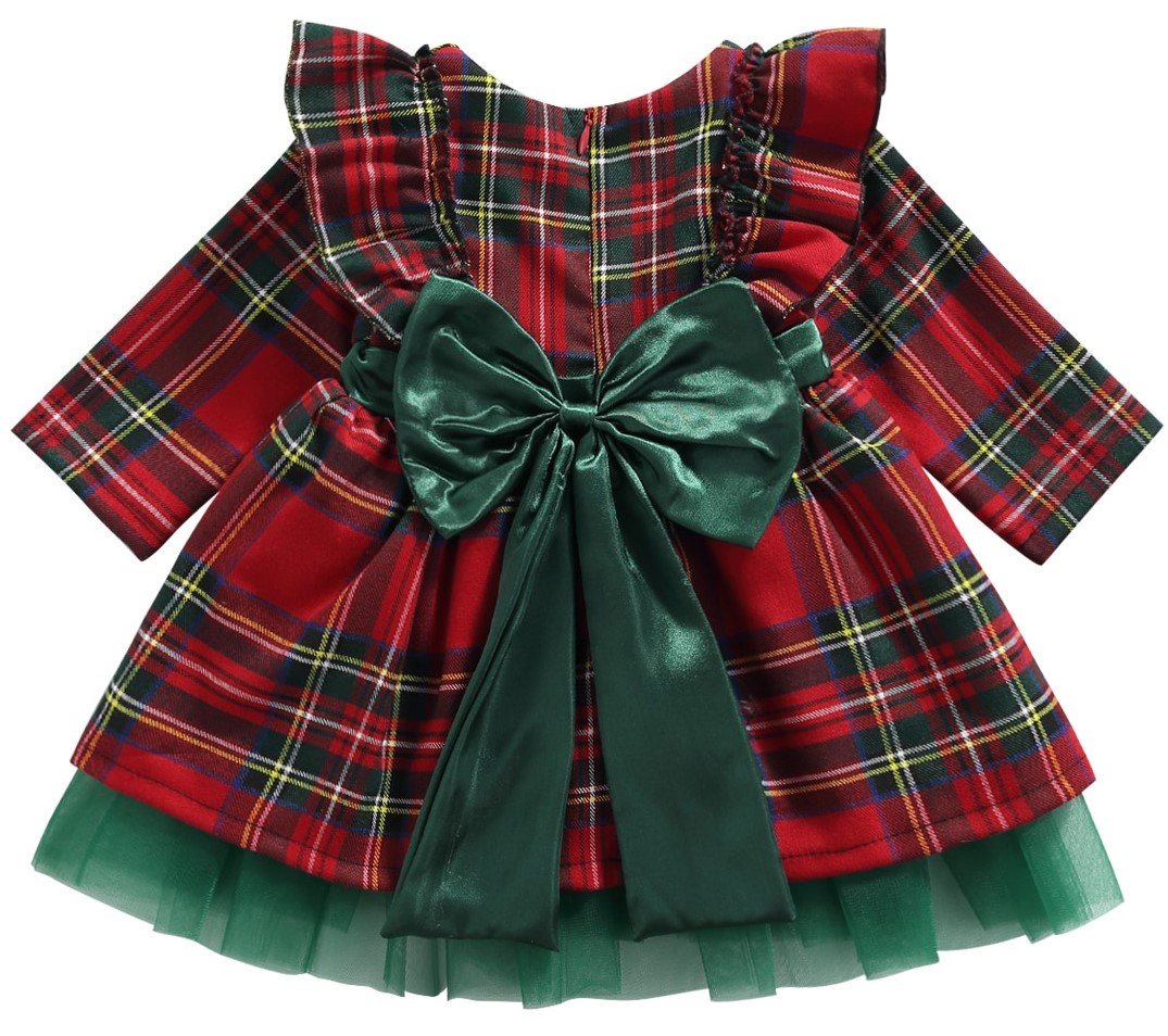 Baby/Kids/Toddler Girls Christmas Plaid Dress For Xmas Party 4-5Y Baby/Kids/Toddler Girls Christmas Plaid Dress For Xmas Party 4-5Y