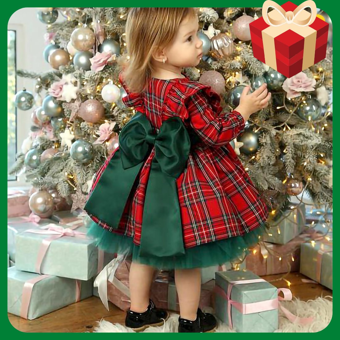 Baby/Kids/Toddler Girls Christmas Plaid Dress for Xmas Party 4-5Y Baby/Kids/Toddler Girls Christmas Plaid Dress for Xmas Party 4-5Y
