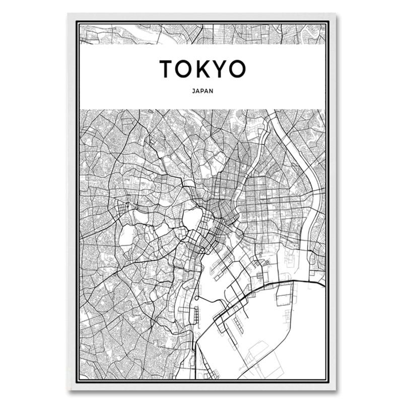 Black & White Canvas Maps Of Worlds' Cities - Pink & Blue Baby Shop - Review