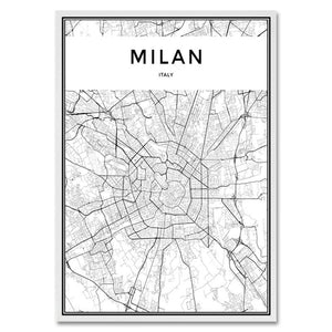 Black & White Canvas Maps Of Worlds' Cities - Pink & Blue Baby Shop - Review