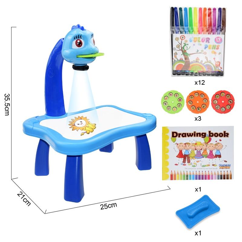 Children Mini Led Art Drawing Table Toy Set Projector Painting for Kid  Small Drawing Board Desk Educational Toys Gifts - Realistic Reborn Dolls  for Sale