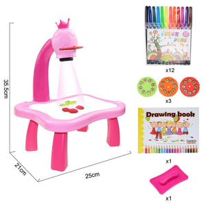 Children Led Projector Art Drawing Table - Pink & Blue Baby Shop - Review