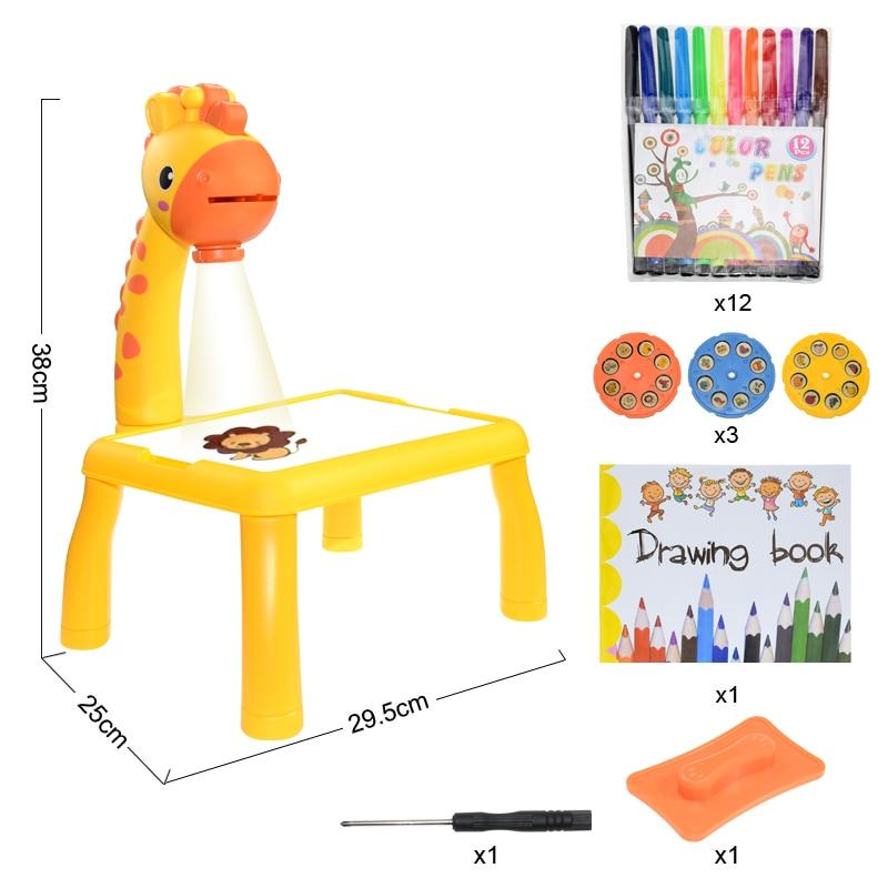 Children Led Projector Art Drawing Table Toys Kids Painting Board Desk Kids  Gift