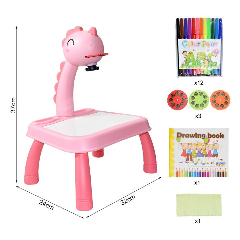 Children Mini Led Art Drawing Table Toy Set Projector Painting for Kid  Small Drawing Board Desk Educational Toys Gifts - Realistic Reborn Dolls  for Sale