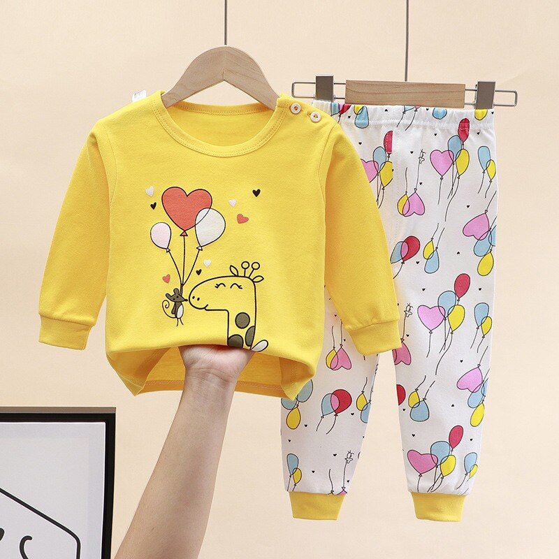 Spring/Autumn Giraffe & Balloons Pajama for Kids - Pink & Blue Baby Shop - Review