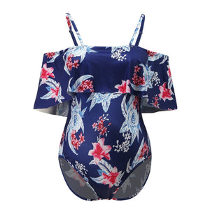 Floral Ruffle Trim One-Piece Maternity Swimsuit - Pink & Blue Baby Shop - Review