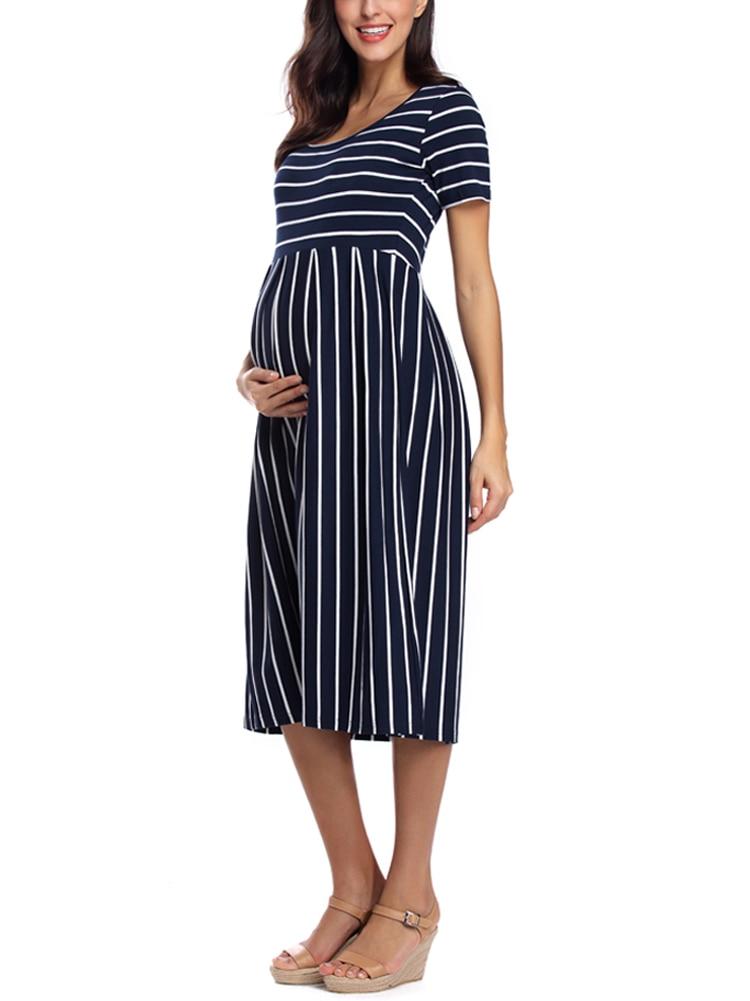 Floral/Dotted Short Sleeves Loose Maternity Dresses L / 3 Floral/Dotted Short Sleeves Loose Maternity Dresses L / 3