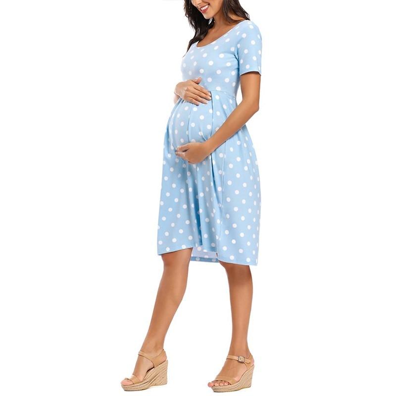 Floral/Dotted Short Sleeves Loose Maternity Dresses S / 4 Floral/Dotted Short Sleeves Loose Maternity Dresses S / 4