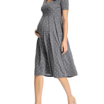 Floral/Dotted Short Sleeves Loose Maternity Dresses - Pink & Blue Baby Shop - Review