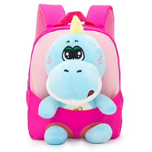 Funny Backpack with Plush Dinosaur for Boys & Girls - Pink & Blue Baby Shop - Review