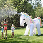Giant Inflatable Unicorn Water Spray - Pink & Blue Baby Shop - Review