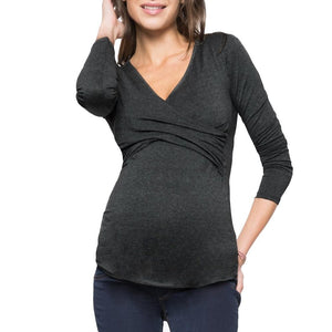 Maternity / Nursing Long Sleeves Blouse - Plus Size Available - Pink & Blue Baby Shop - Review