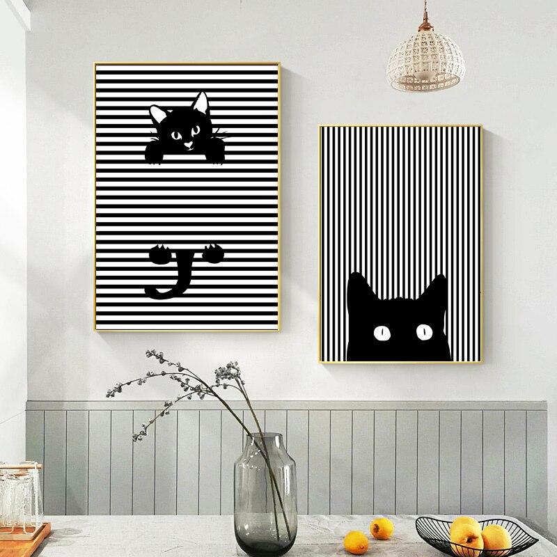 Modern Wall Art Canvas Cat Designs - Pink & Blue Baby Shop - Review