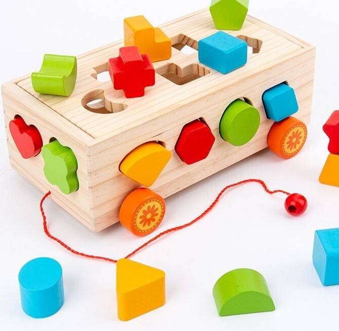Montessori Educational Wooden Building Blocks - Pink & Blue Baby Shop - Review