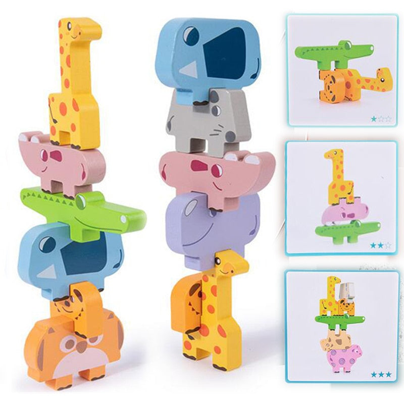 Montessori Educational Wooden Toys - Balance Blocks Board Games - Pink & Blue Baby Shop - Review